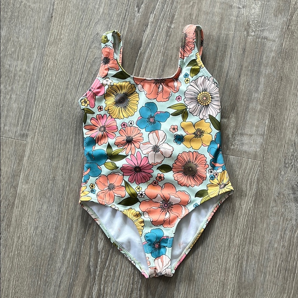 Roxy Blue and Pink One Piece Swimsuit Vibrant Design